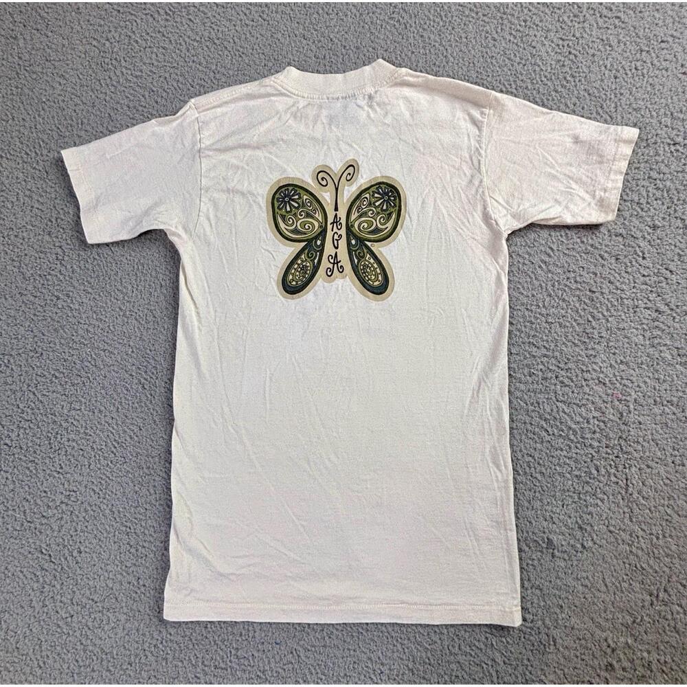 Vintage 90s YAGA Cayman Islands Butterfly Art Graphic Shirt Mens Size Small - Picture 5 of 10